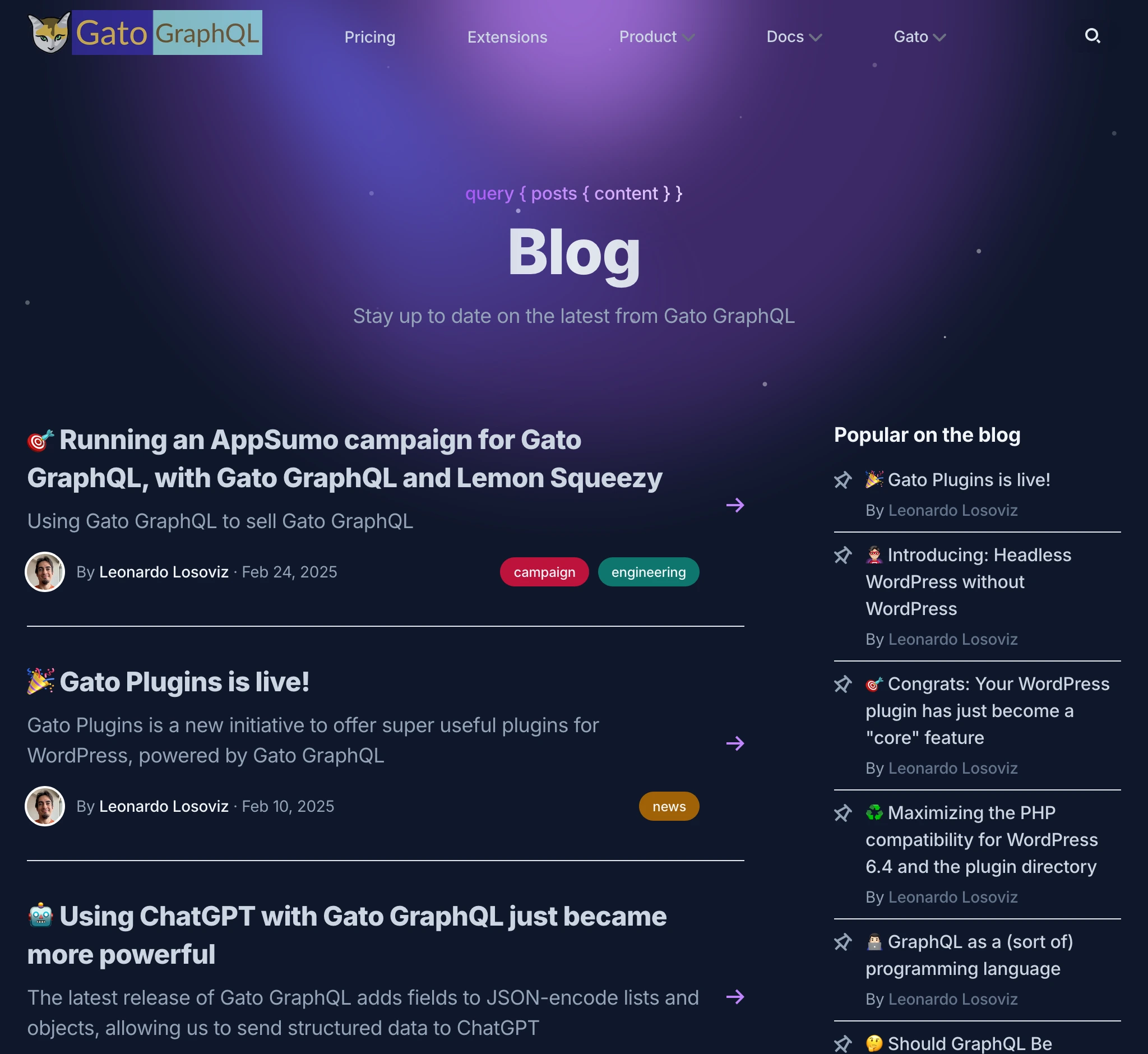 gatographql.com 的博客板块