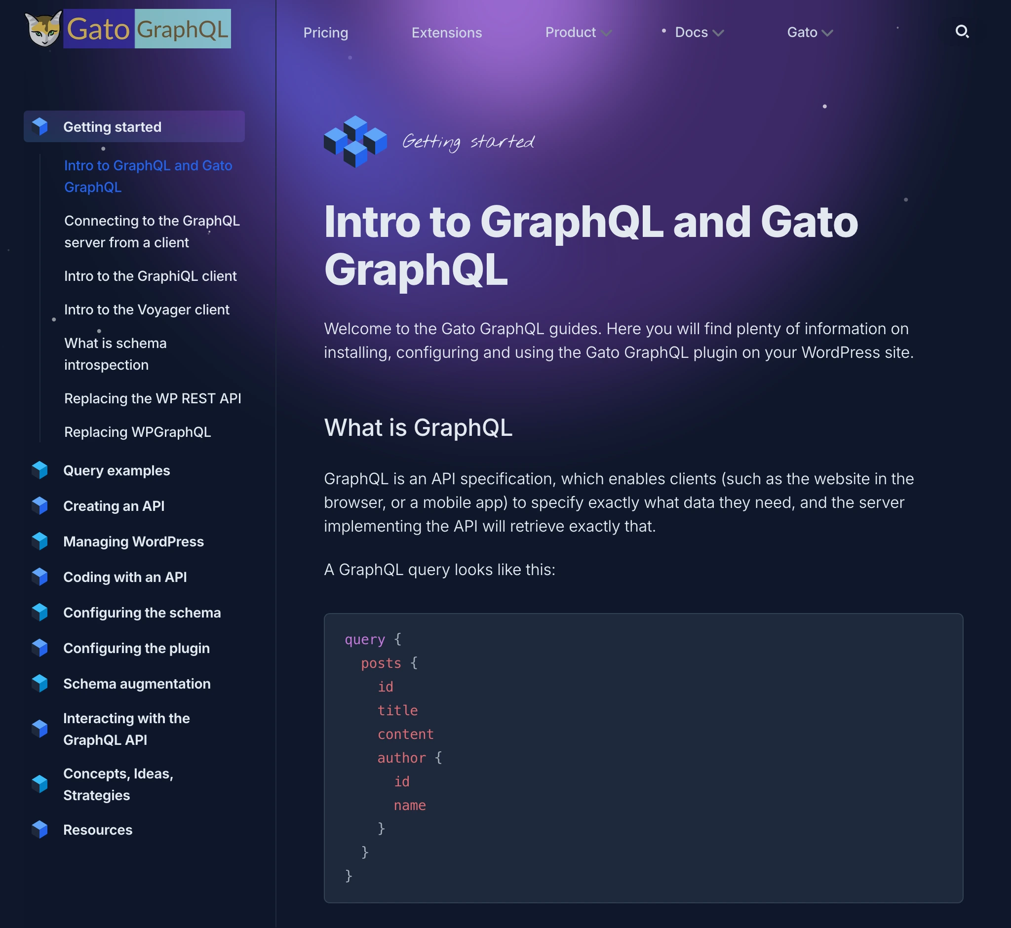 gatographql.com 的文档板块