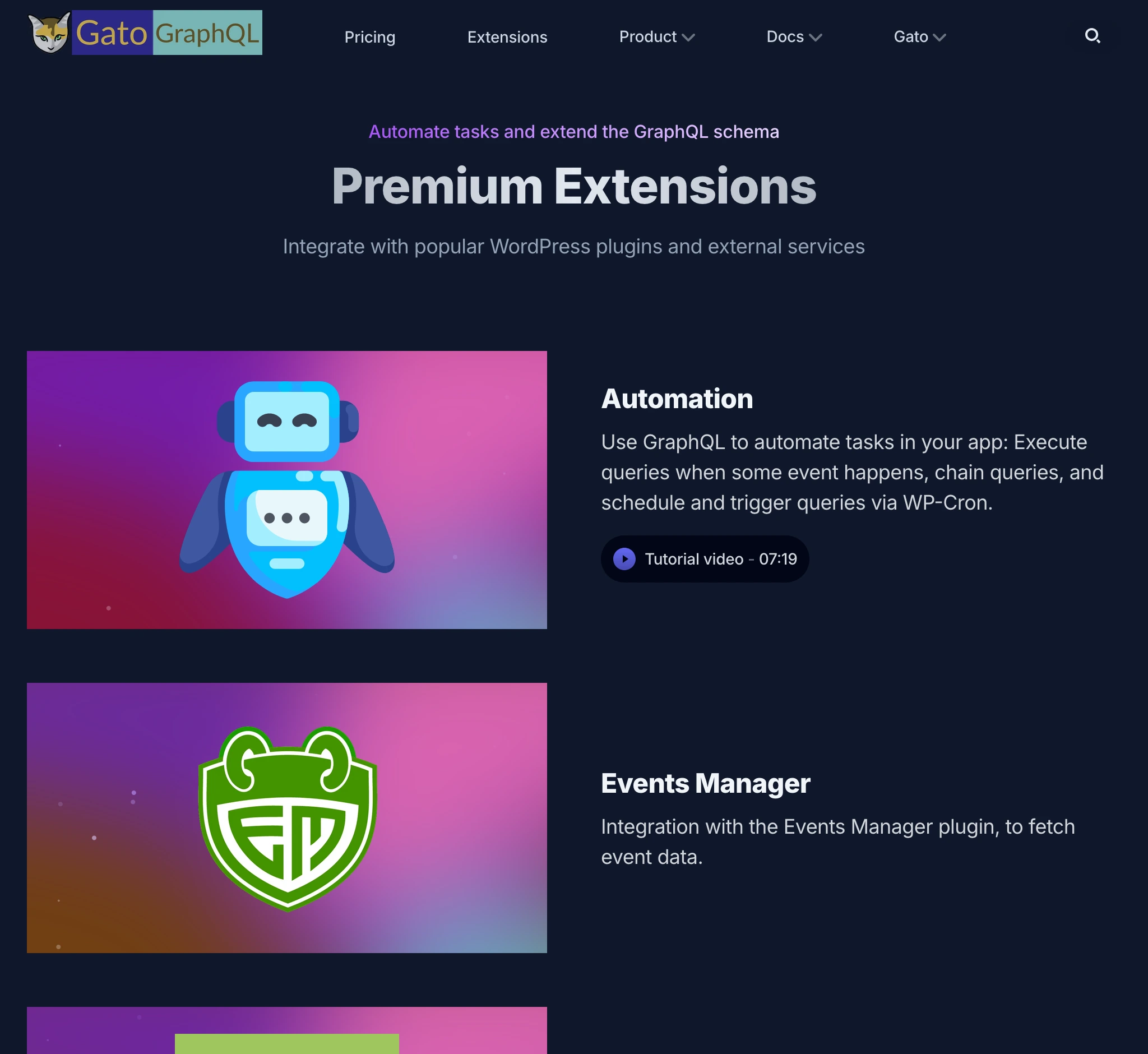 gatographql.com 的扩展插件板块